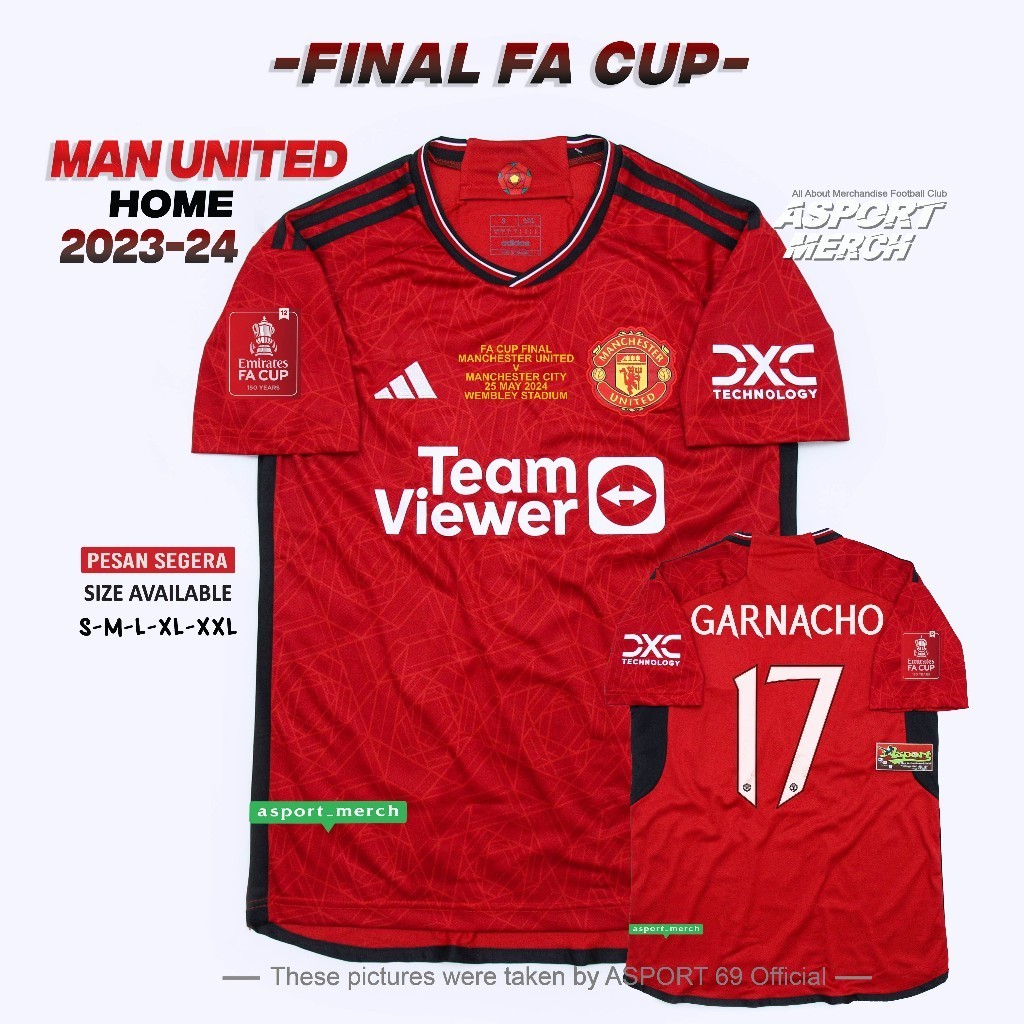 JERSEY BOLA MU M4N UNITED HOME FINAL FA CUP 2023 2024 JERSEY MU FA CUP HOME 23 24 FANTASY