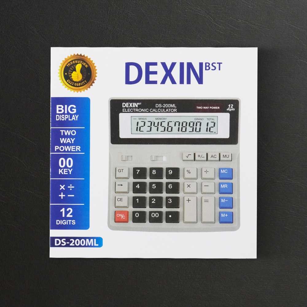 

LPKSTORE DEXIN Kalkulator 12 Digit Large LCD Display Two Way Power Solar - DS-200ML LPKSTORE