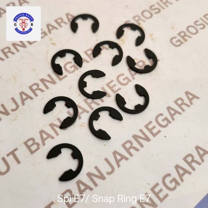 (Paket isi 15 BIJI) Murah Lengkap Spi E7 / Snap Ring E7 Hitam