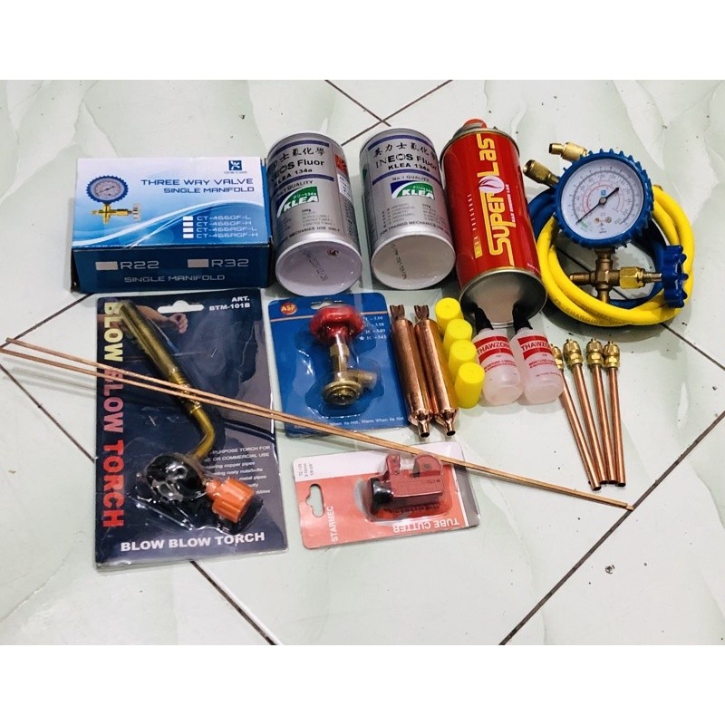 Paket Komplit isi Freon Kulkas Lengkap