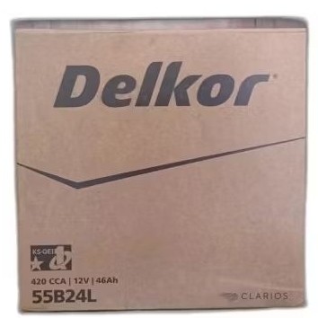 DELKOR NS60L-55B24L 46AH/Aki MF/Accu Kering NS-60L Mobil Mazda Capella/Mitsubishi T120SS 2004/T-120S