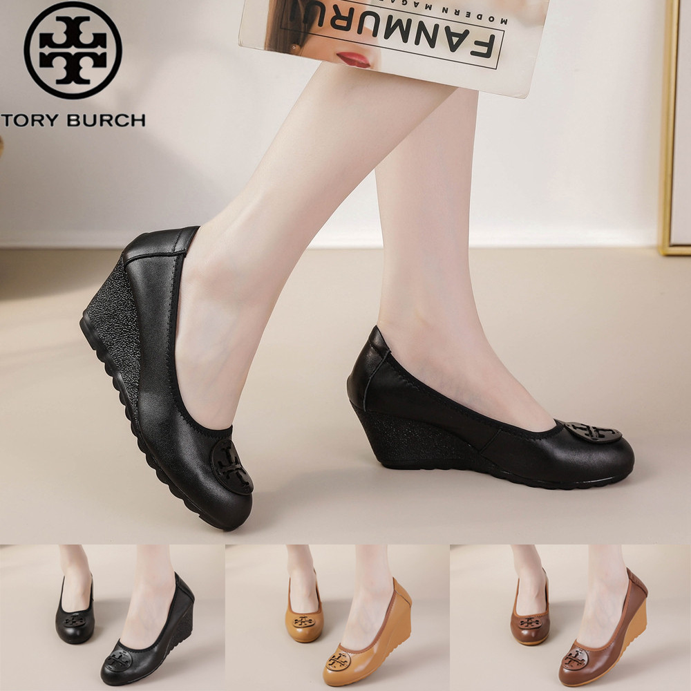 Tory burch Sepatu Wanita  Miror  ballerinaTory burch Sepatu full kulit tory balerina wanita  tinggi 