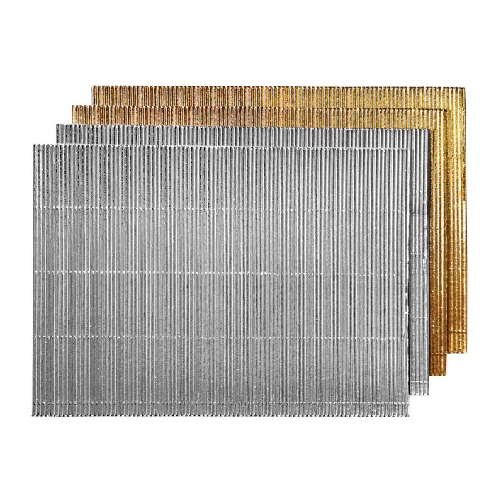 

Kertas Kardus Gelombang Koru, Emas Gold Silver Perak - Gold