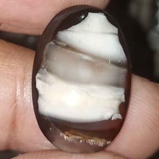 Natural Batu Akik Motif Gambar Yaman Hitam Kombinasi Putih Unik Antik1