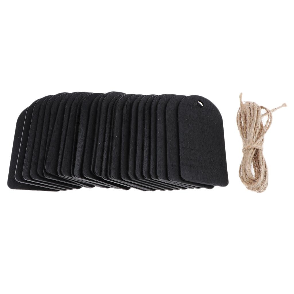 

2x 25x Mini Black Wooden Board Price Tags Wall Decor Memu Card
