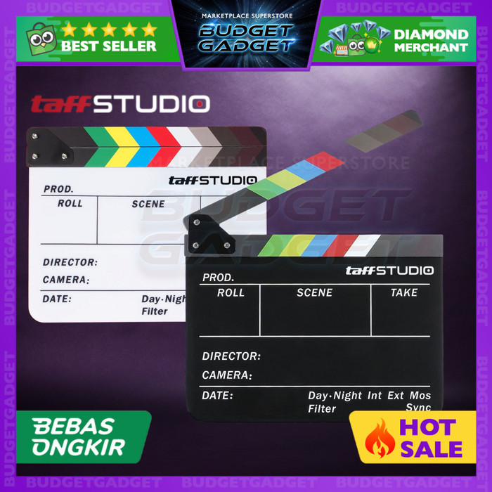 

Profesional Clapper Board Colorful Acrylic Scene Board Movie - Putih