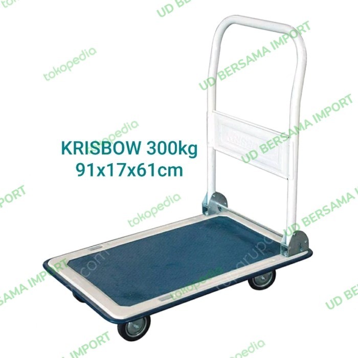 troli barang krisbow besar 300kg trolley lipat dorong besi