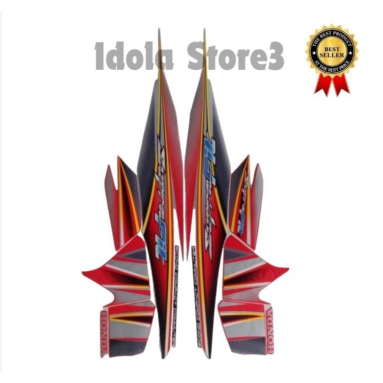 STIKER STRIPING HONDA SUPRA FIT 2006 MERAH LIS BODY STIKER SUPRA FIT 2006 TERBAIK