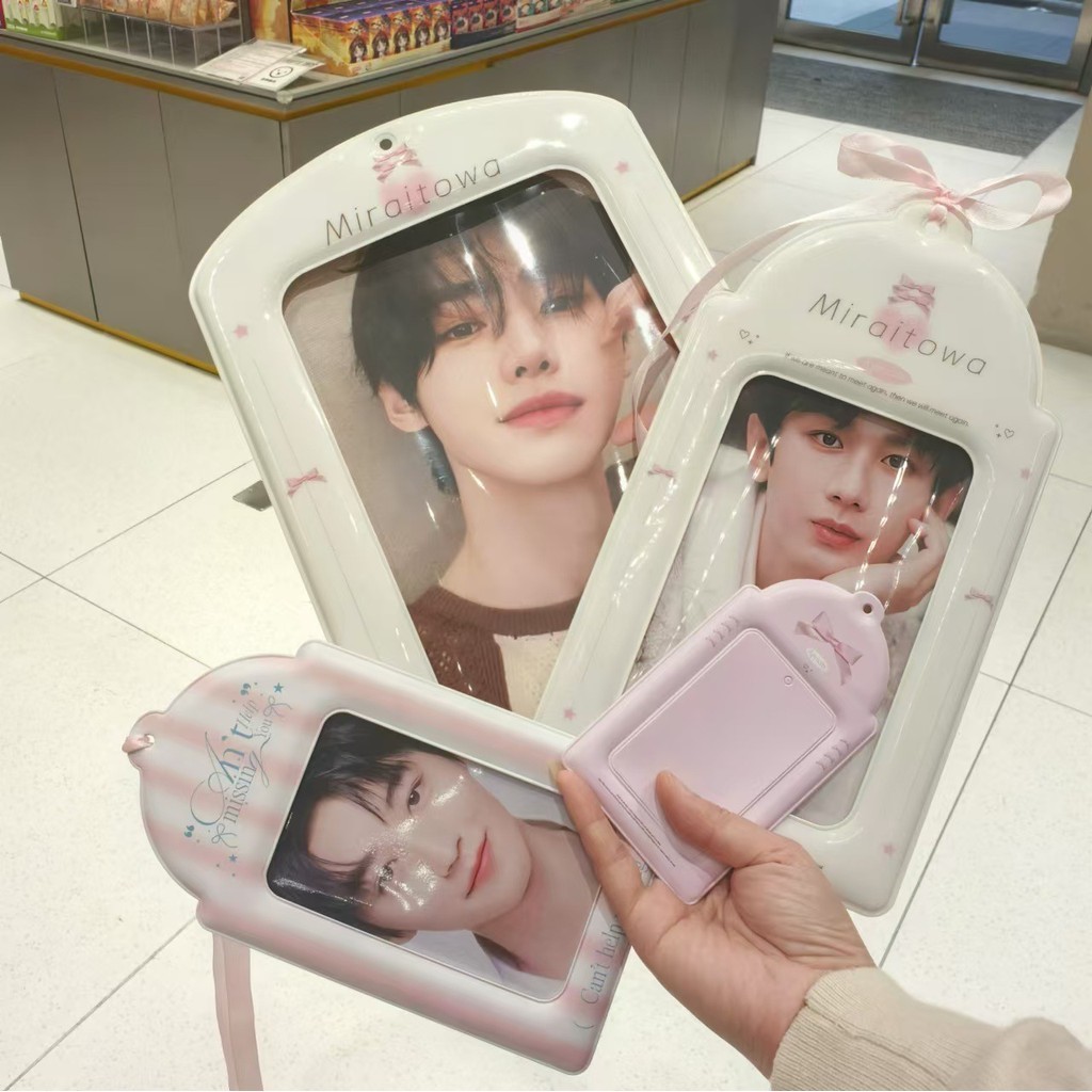 

A4/A5/3inch/2R White Bow Giant Card Holder with Ribbon Card Clip Small Card Storage Star Kpop Idol Storage Card Display Lomo Card