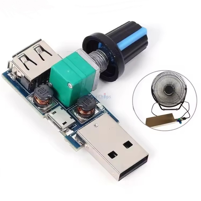 Modul regulator DC tegangan usb step up/down speed fan Variable