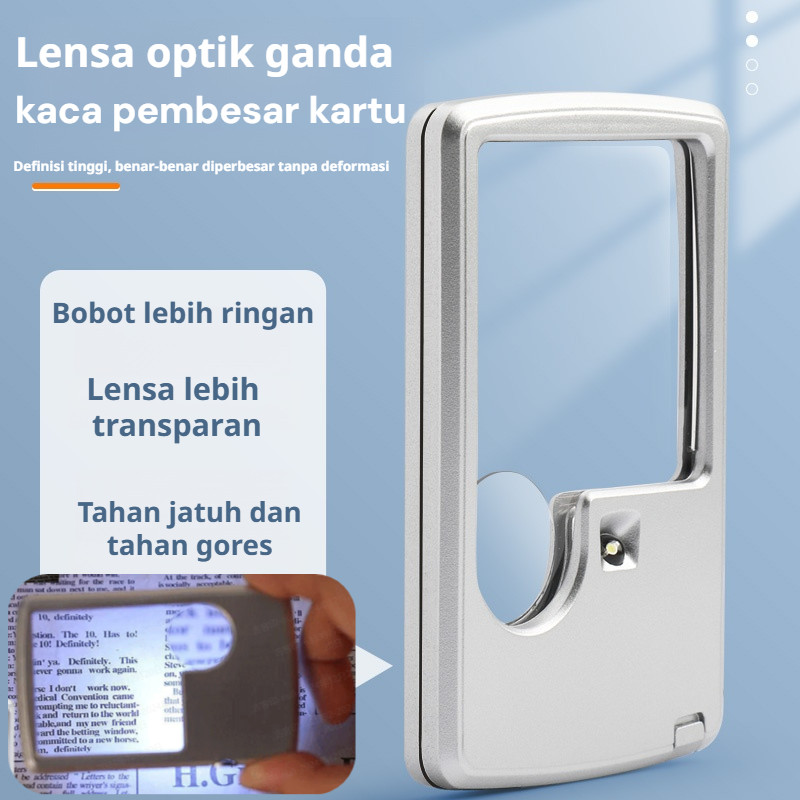 

【Kirim dalam 24 jam】[Dengan lampu/cocok untuk orang tua]Kaca Pembesar baca buku Ukuran3X Untuk Membaca Loupe Fleksible /Kaca Pembesar Ukuran Kartu Kredit/Kaca Pembesar Foldable Light Desktop Magnifying Glass