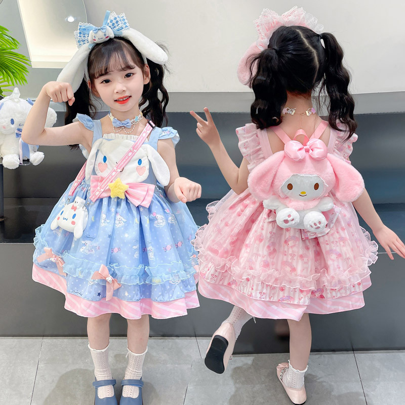 ( OVR86 / OVR88 ) Dress pesta anak tanpa lengan - cotton polyester - sanrio cinnamoroll melody - pin