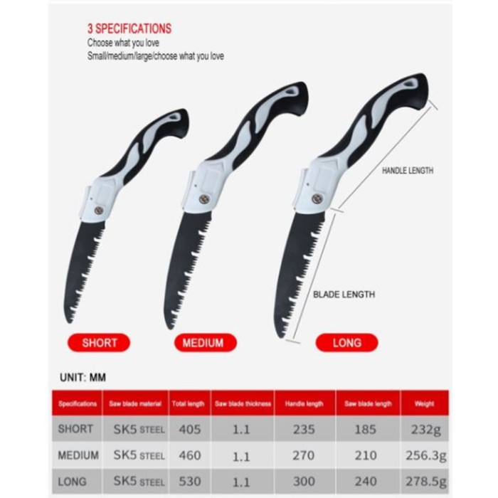 Gergaji Kayu Lipat Portabel / Pisau Folding Wood Multifungsi Saw - mata kecil