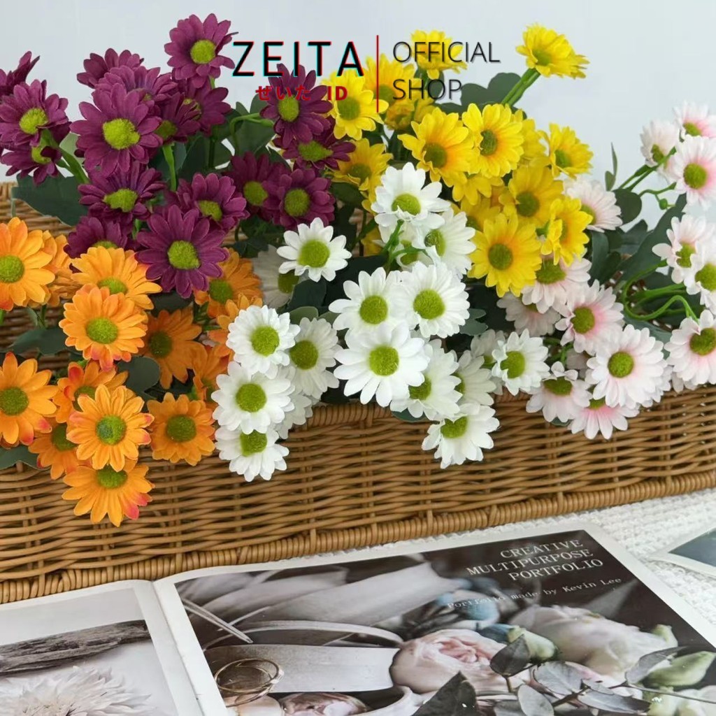 Zeita - Bouquet bunga BKT 1015 HAYE Bunga Krisan Artifisial Dekorasi Hiasan Seserahan Buket Palsu