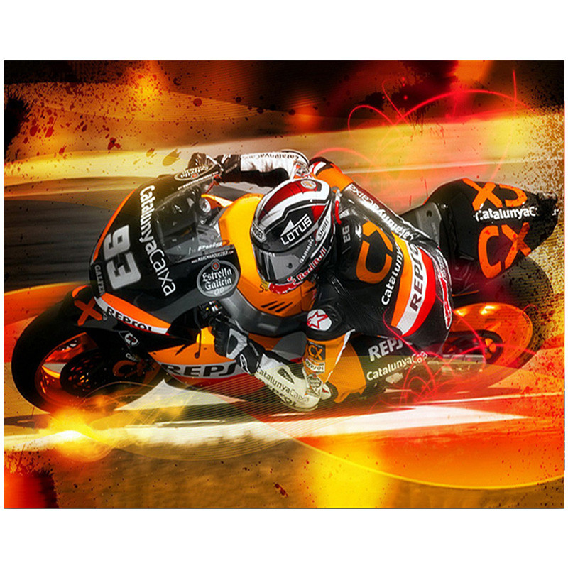 

Frameless Motorcycle Racer Picture Oil Painting By Numbers Diy Canvas Acrylic Painting Wall Art Home decoration 40x50cm