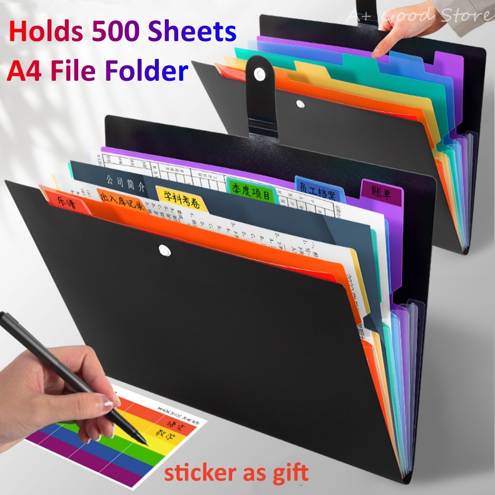 

7 Layers Expanding A4 File Folder Storage Bag Test Paper Document Organizer File Briefcases School Stationery Office Supplies