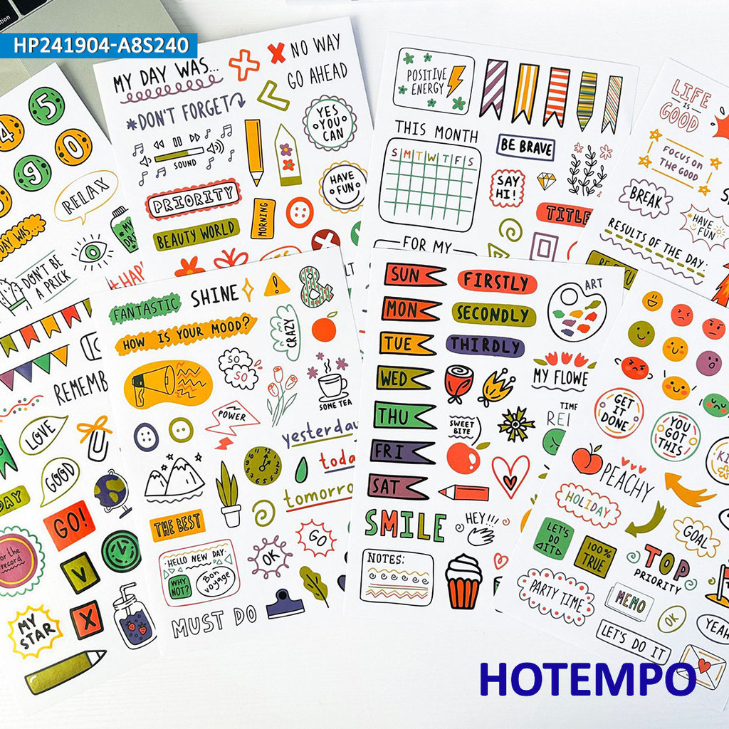 

240Pieces Scrapbook To Do Plan Cartoon Style Funny Graffiti Planner Stickers for Phone Journal Work Learning Laptop Sticker Toys