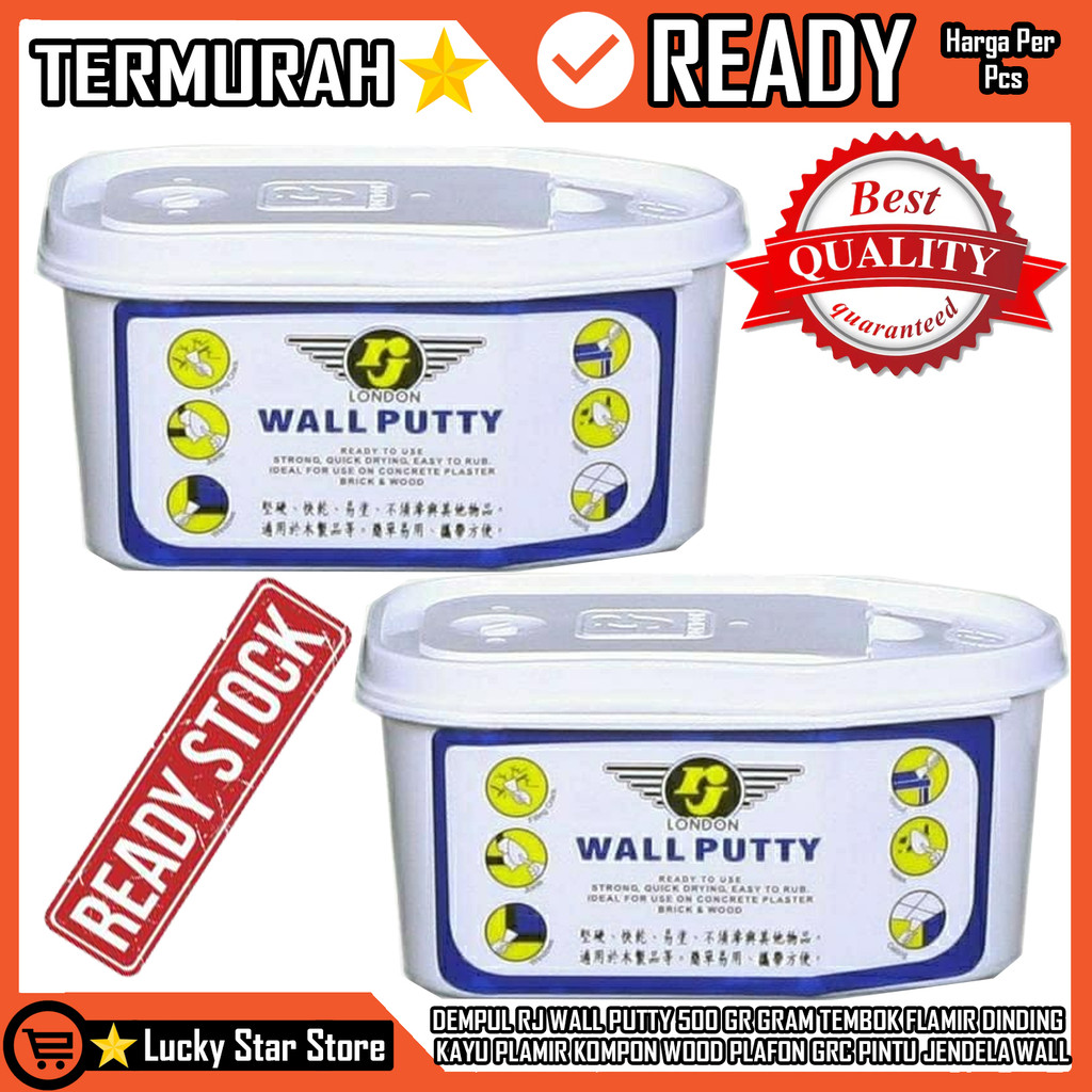 Tembok Flamir Dinding Kayu Dempul Rj Wall Putty 500 Gr Gram Plamir Kompon Wood Plafon Grc Pintu Jend