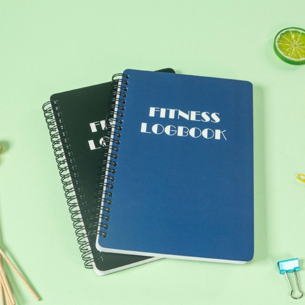 English Interior Fitness Logbook Paper Hard Cover Fitness Plan Book Portable Daily Management A5 Pla