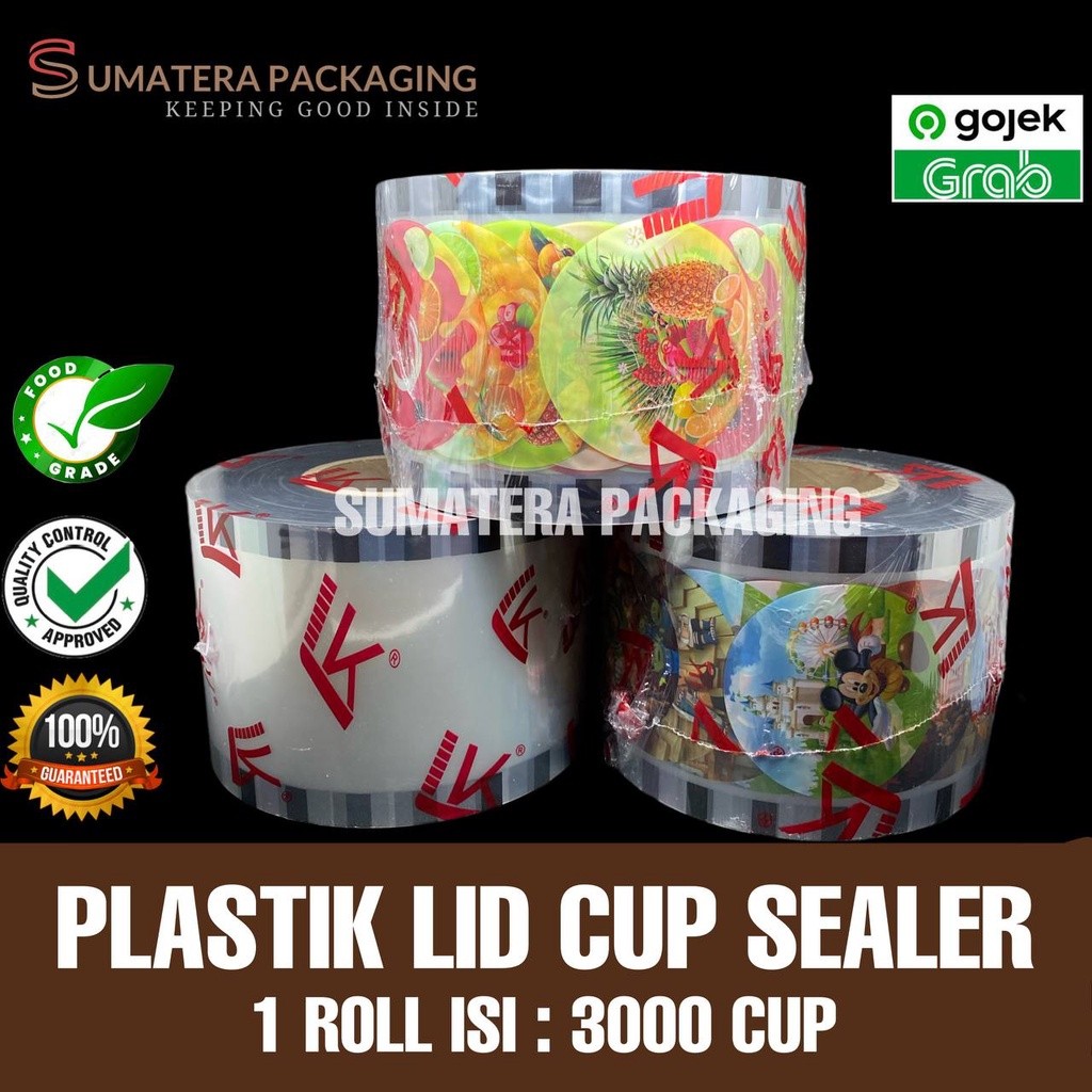 SEALERCUP PLASTIK LID 3000 SEALER CUP Buah -  Kartun - polos Segel medan LK