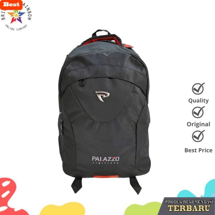 tas ransel pria murah berkualitas TAS RANSEL PRIA BACKPACK PALAZZO 300867 ORIGINAL PLUS RAINCOAT- BL
