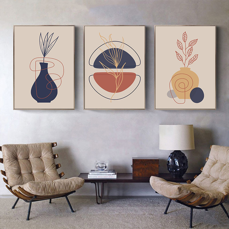 

Prints Modern Color Block Plants Leaves Canvas Poster Simple Living Room Wall Decorative Painting Fashion Home Art Decor Picture