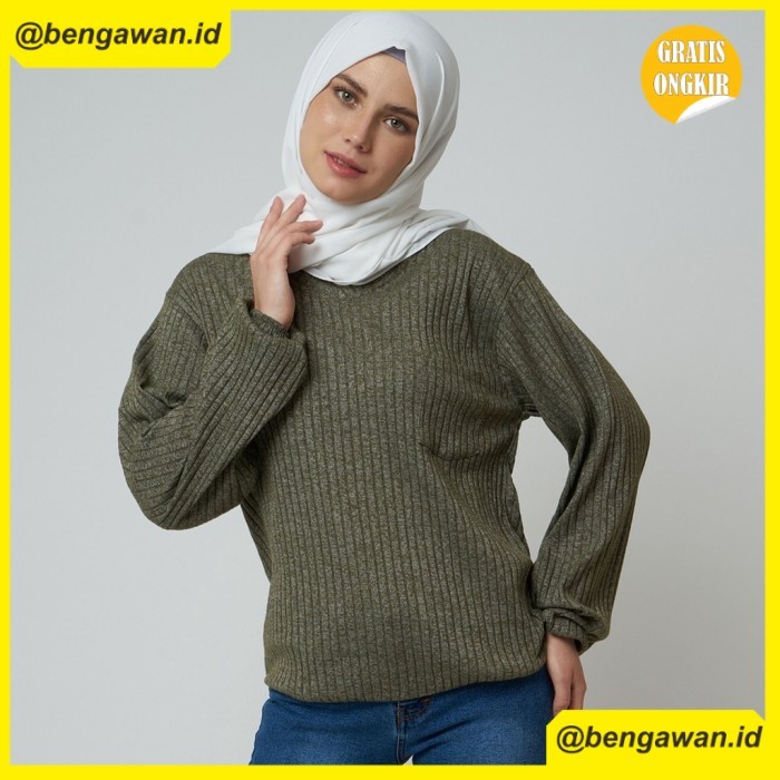 (MONE) Monellina 601074 Blouse Oversize Wanita Lengan Puff - Mustard, XXL