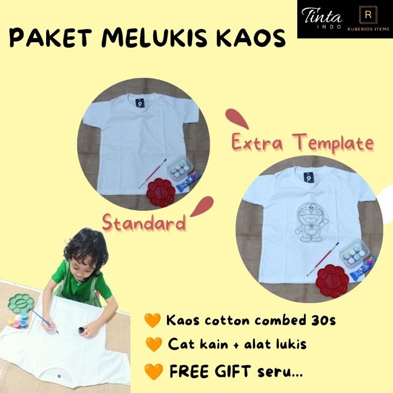 

DIY T-Shirt Painting Kit / Paket Melukis Kaos / Kaos Lukis / Kado Souvenir ulang tahun