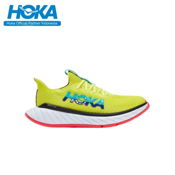 HOKA RUNNING MEN'S Sepatu Hoka One One Carbon X Lime Green Blue