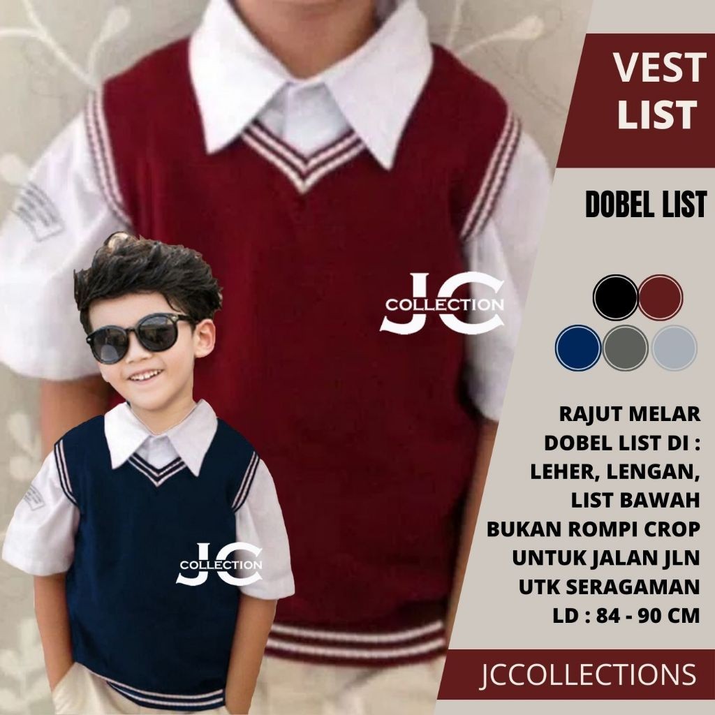 Rompi Rajut Anak Exo /Rompi Seragam Anak Sekolah Ekso / Rompi Anak Rajut Sekolahan  - JCCollections