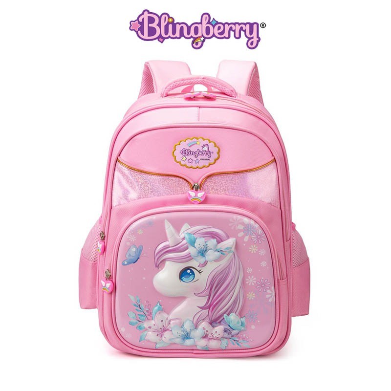 BLINGBERRY Tas Sekolah Unicorn Glitter Waterproof Anti Air Tas Ransel Anak SD Tas Sekolah Anak Perem