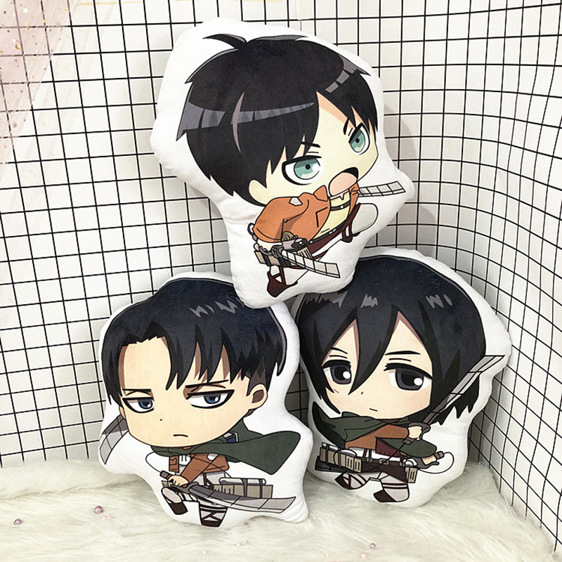 10cm Attack on Titan Plush Doll Anime Attack on Titan Levi Ackerman Stuffed Doll Anime Soft Plush Pi