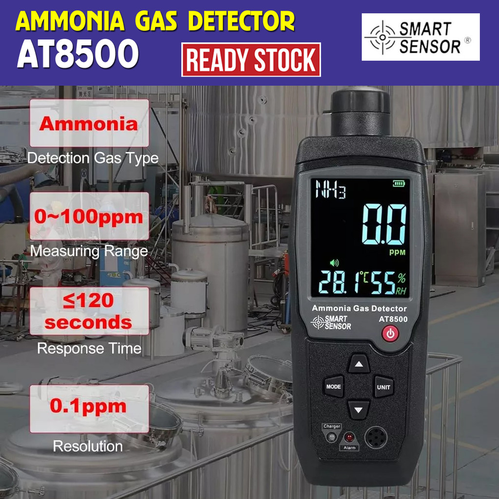AMMONIA GAS DETECTOR  SMART SENSOR AT8500 Ammonia Gas Detector Digital NH³ Gas Tester 0-100 PPM Ammo