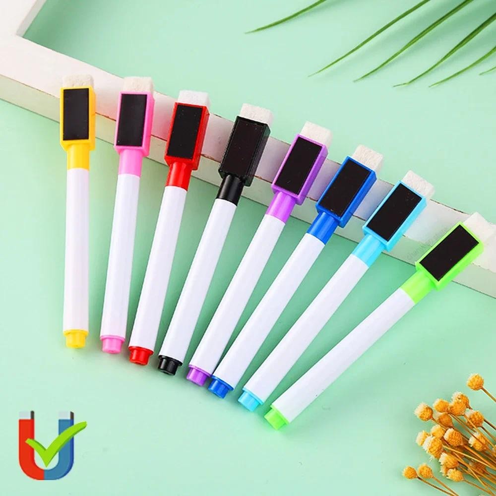 

4/8Pcs Magnetic Erasable Whiteboard Pen Color Options Numbering Stationery Office Teaching Supplies for Blackboard Student Note