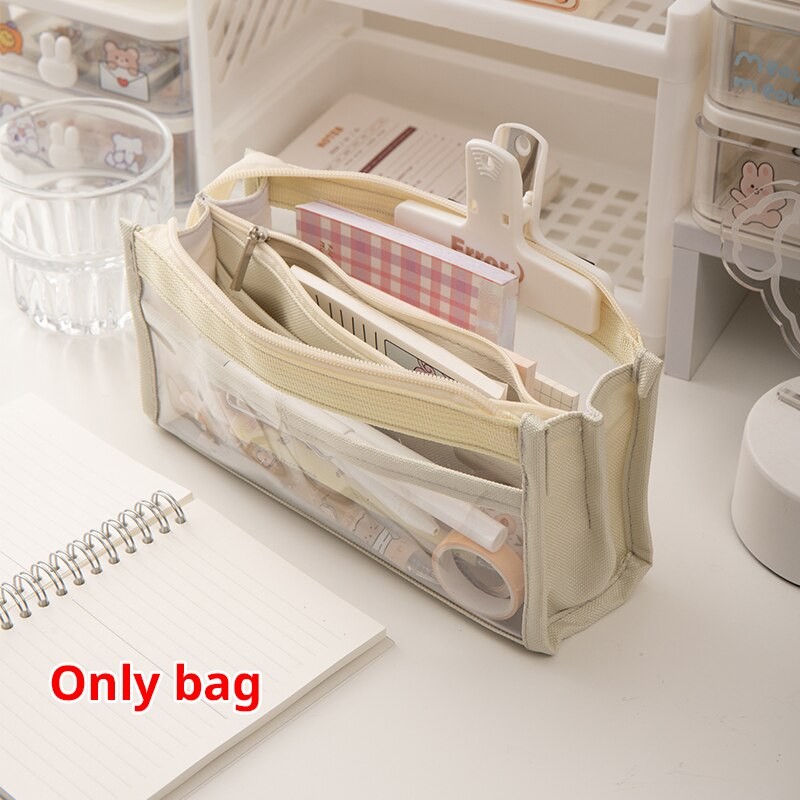 

Six Layer Large Capacity Pencil Case Stationery Supplies High Appearance Transparent PVC Storage Stationery Bag