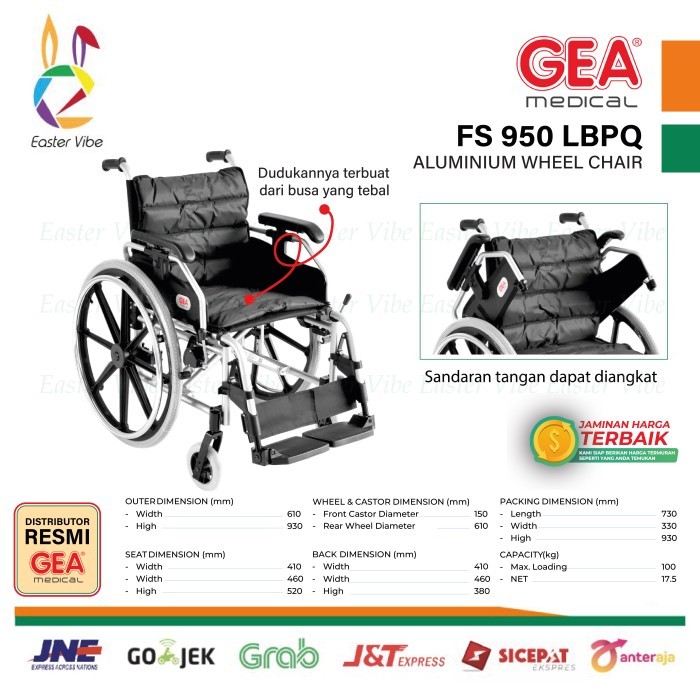 KURSI RODA GEA FS 950 LBPQ FS950 KURSI RODA BAN HIDUP
