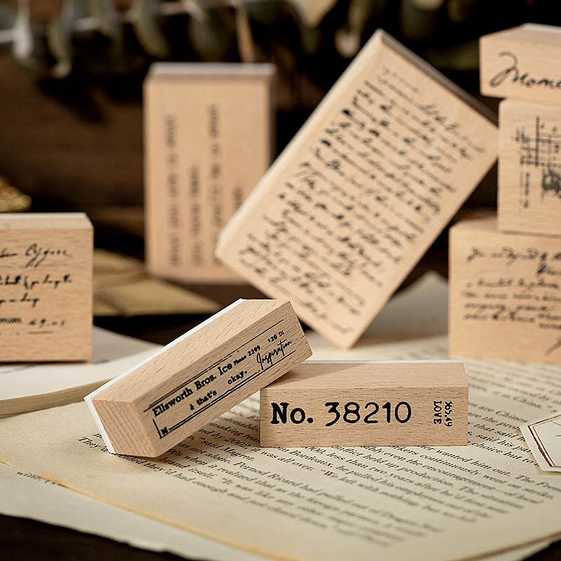 

Yoofun 8 Designs Number Symbol Blank Lattice Love Letter Wooden Rubber Stamp for Scrapbooking Deco Craft Escolar Standard Seal