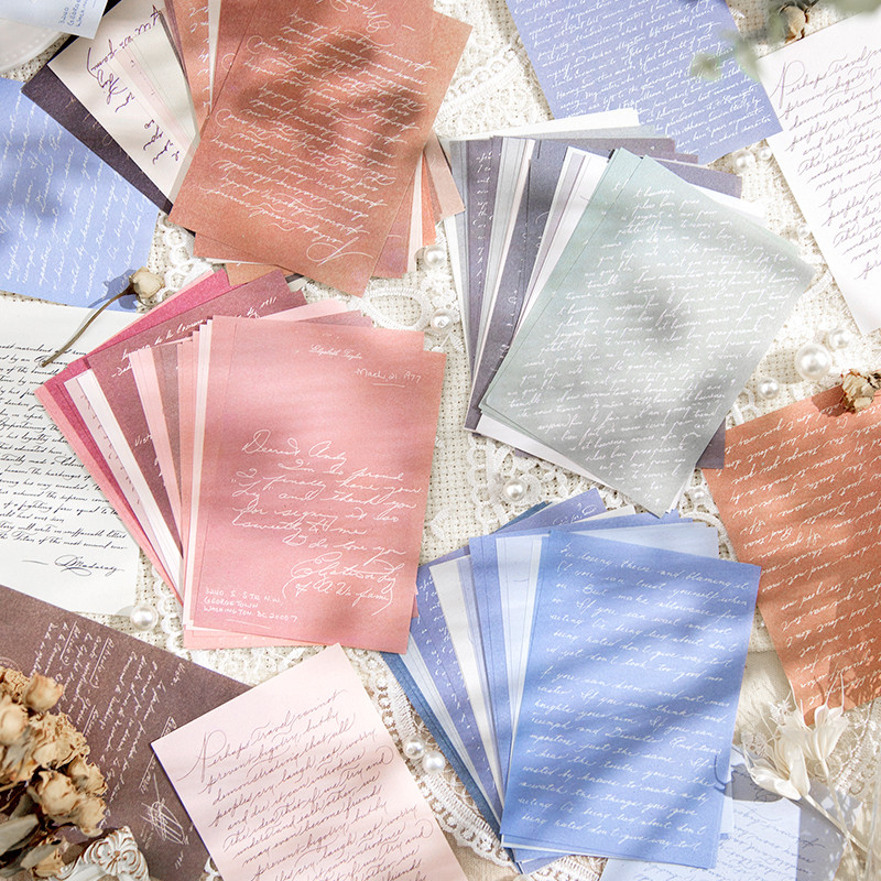 

Yoofun 30pcs/pack Large Size Style Material Papers Letter Journal Scrapbooking Background Decoration Paper Memo Pads