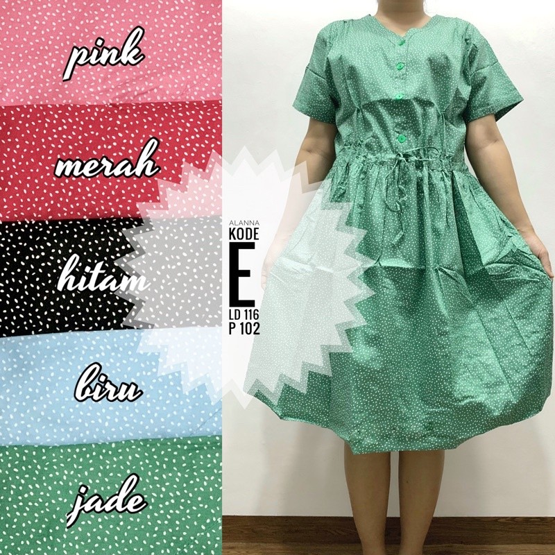 NANTARSHOP Daster | Dress ALANNA tali serut katun jepang ori TOKAI pretty girl busui bumil