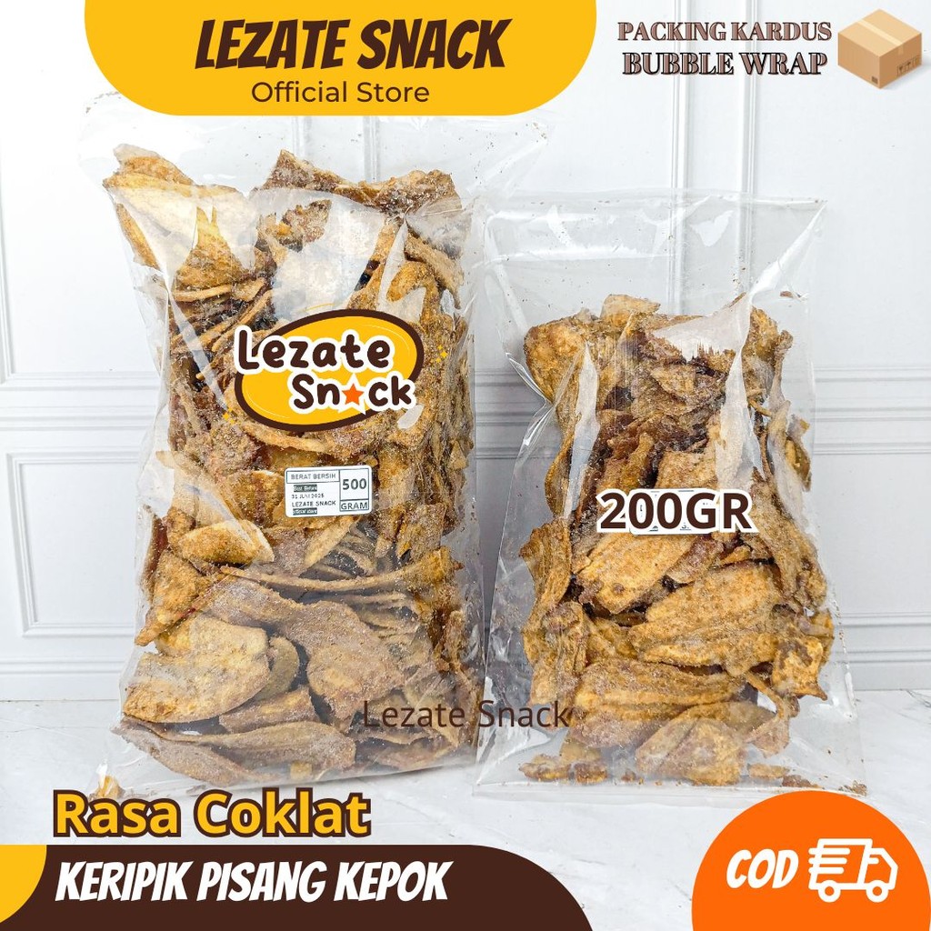 

Kripik Pisang Coklat Kepok 500gr Kiloan Murah /Kripik Pisang Coklat Kepok Manis Khas Lampung Tipis Keripik Pisang Madu Pisang Asin LEZATE