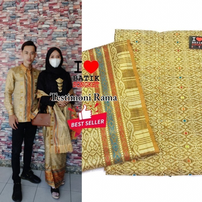 Songket thailand kuning gold emas songket mesin makasar palembang