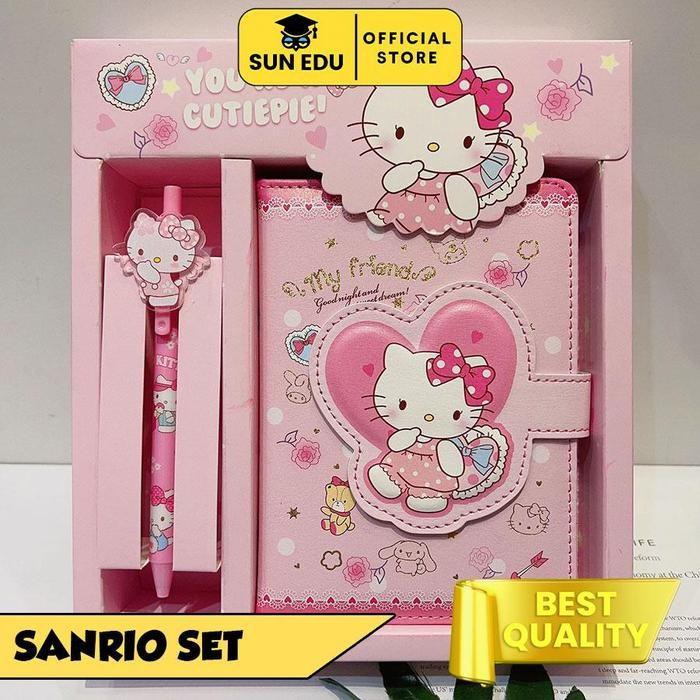 

2 in 1 Gift set notebook sanrio magnet/ Buku tulis cute kuromi cinnamorol Kertas Magnet Paper Sekolah Stationery buku kuromi - KITTY