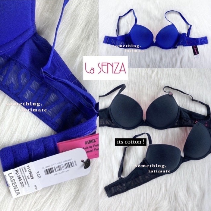 Lasenza Remix Block Mesh Cotton Bra Branded Jastip Bh La Senza Sale - Sapphire Blue, 36C
