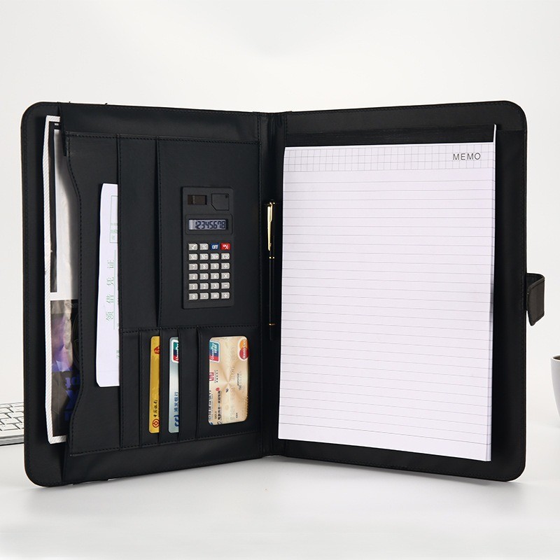 

Business Man A4 Leather Portfolio Folder for Document Organizer Bag Executive Writing Folder Briefcase Office Accessories