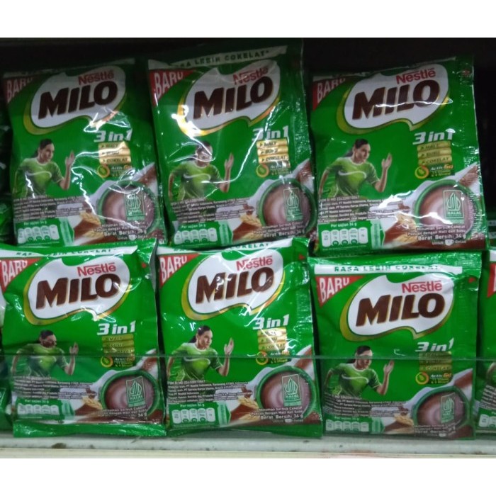 

Milo 3in1 34gr Coklat Renteng Per5pcs