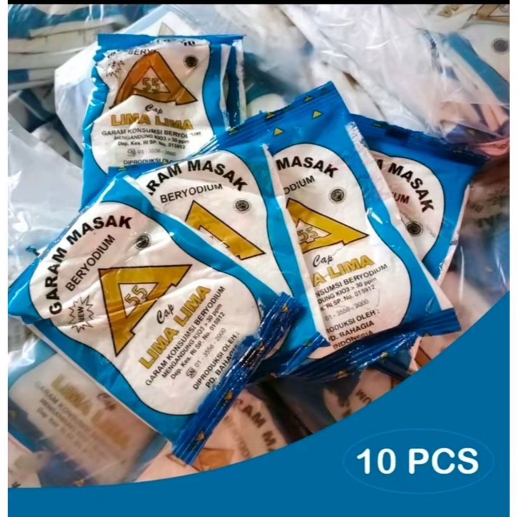 

Paket Hemat 10 pcs Garam Masak Halus Beryodium berat100 gram per pack