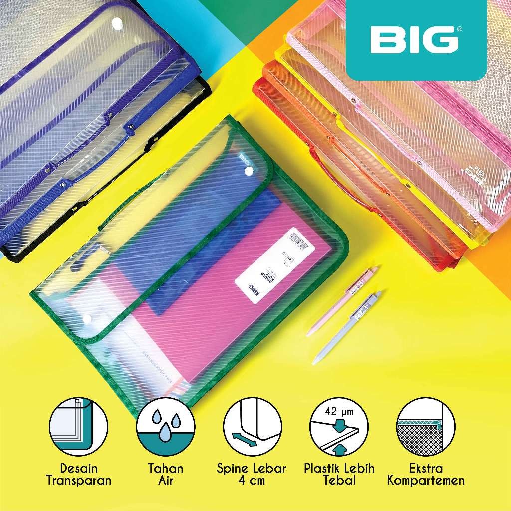 

Map 2 Kancing/ School Bag/ Tas Sekolah/ Folio/ Kancing BIG TS-7010 Folio Transparan Anti Air 4cm