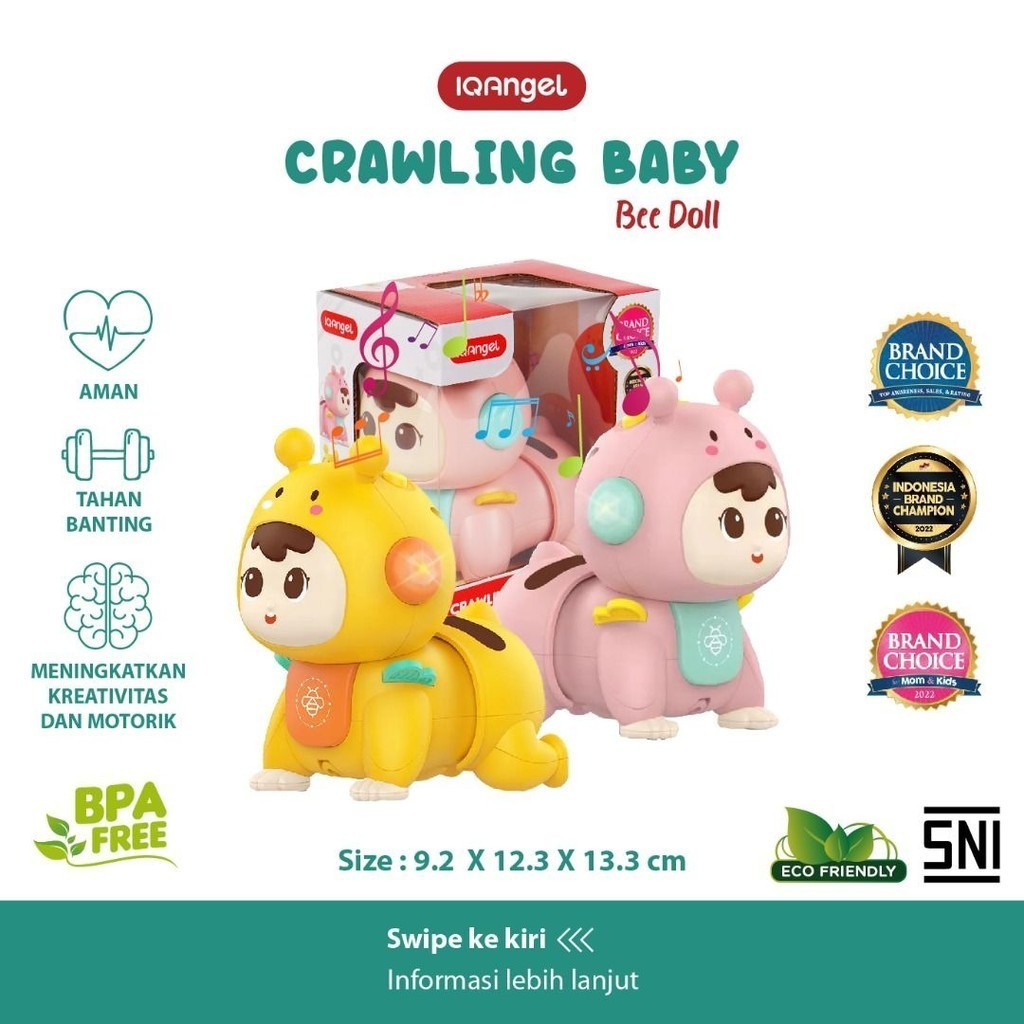 IQ Angel Crawling Baby Bee Doll IQ0707 - Mainan Musik Anak