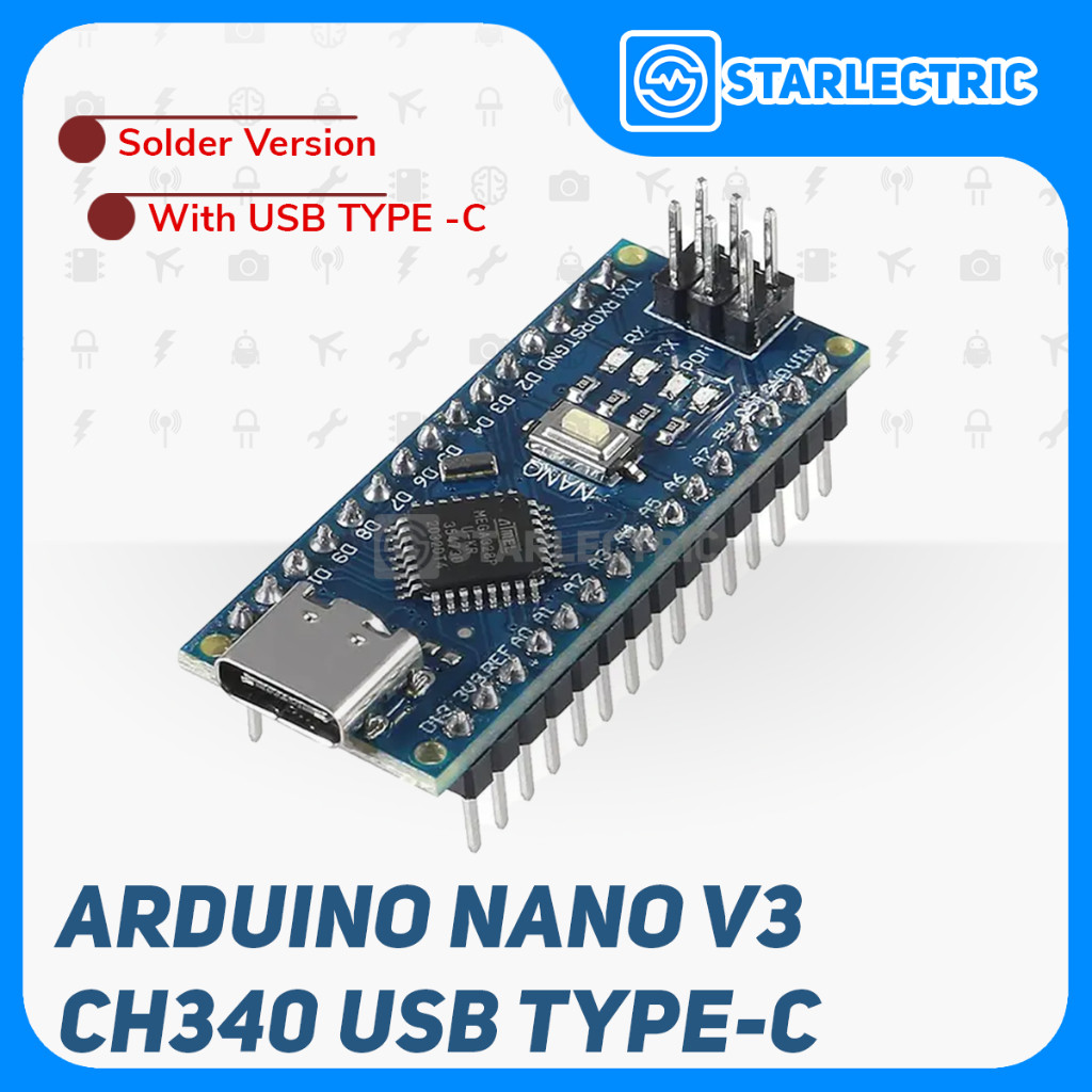 Nano V3.0 Board ATMega328P USB TYPE C Solder ATMega328