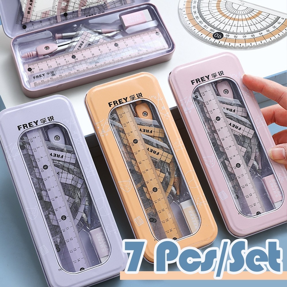 

Kompas set 8in1 Matematika set Penggaris set Jangka set Compass set Math set pensil murah bonus penggaris dan penghapus Alat Tulis kotak pensil logam sekolah kantor pelajar H261